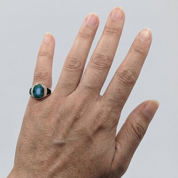 Whitney Kelly 925 Silver Malachite Opal Ring Sz 5.75 - Picture 5 of 17